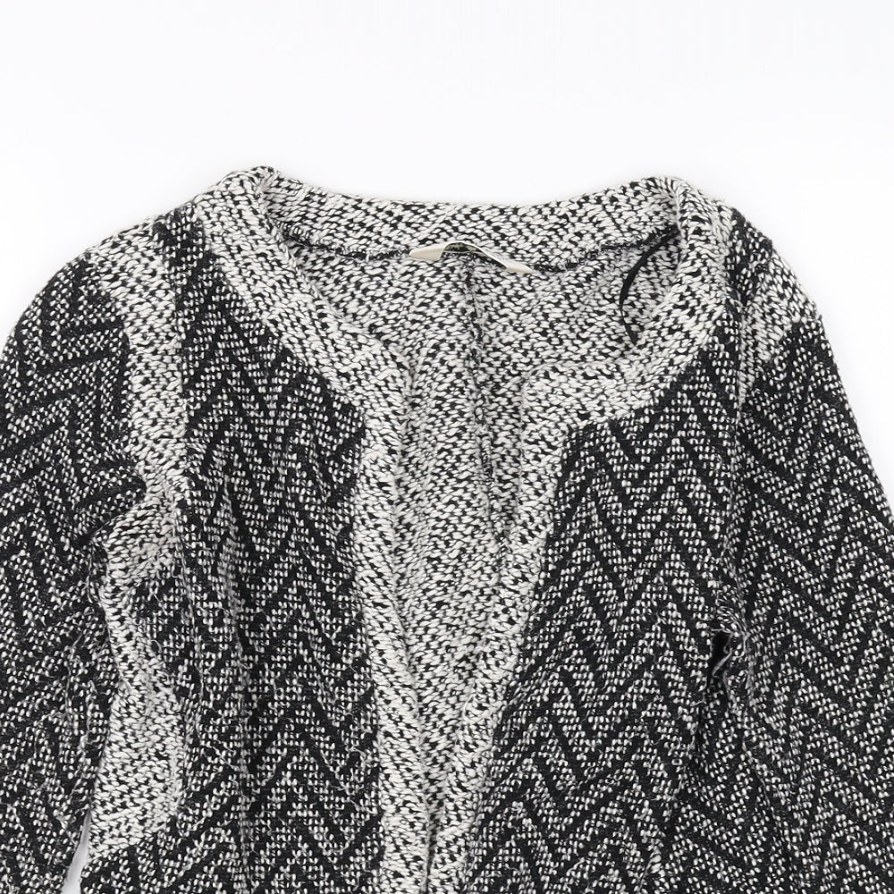 Miss Selfridge Womens Black Herringbone  Cardigan Jumper Size 10