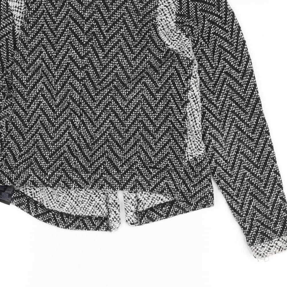 Miss Selfridge Womens Black Herringbone  Cardigan Jumper Size 10