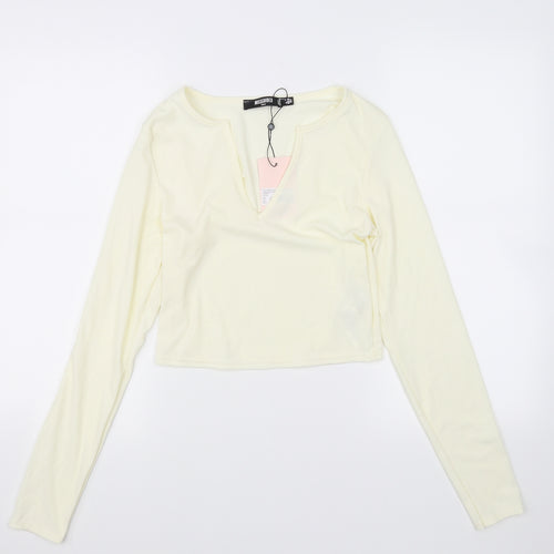 Missguided Womens Yellow   Basic T-Shirt Size 10