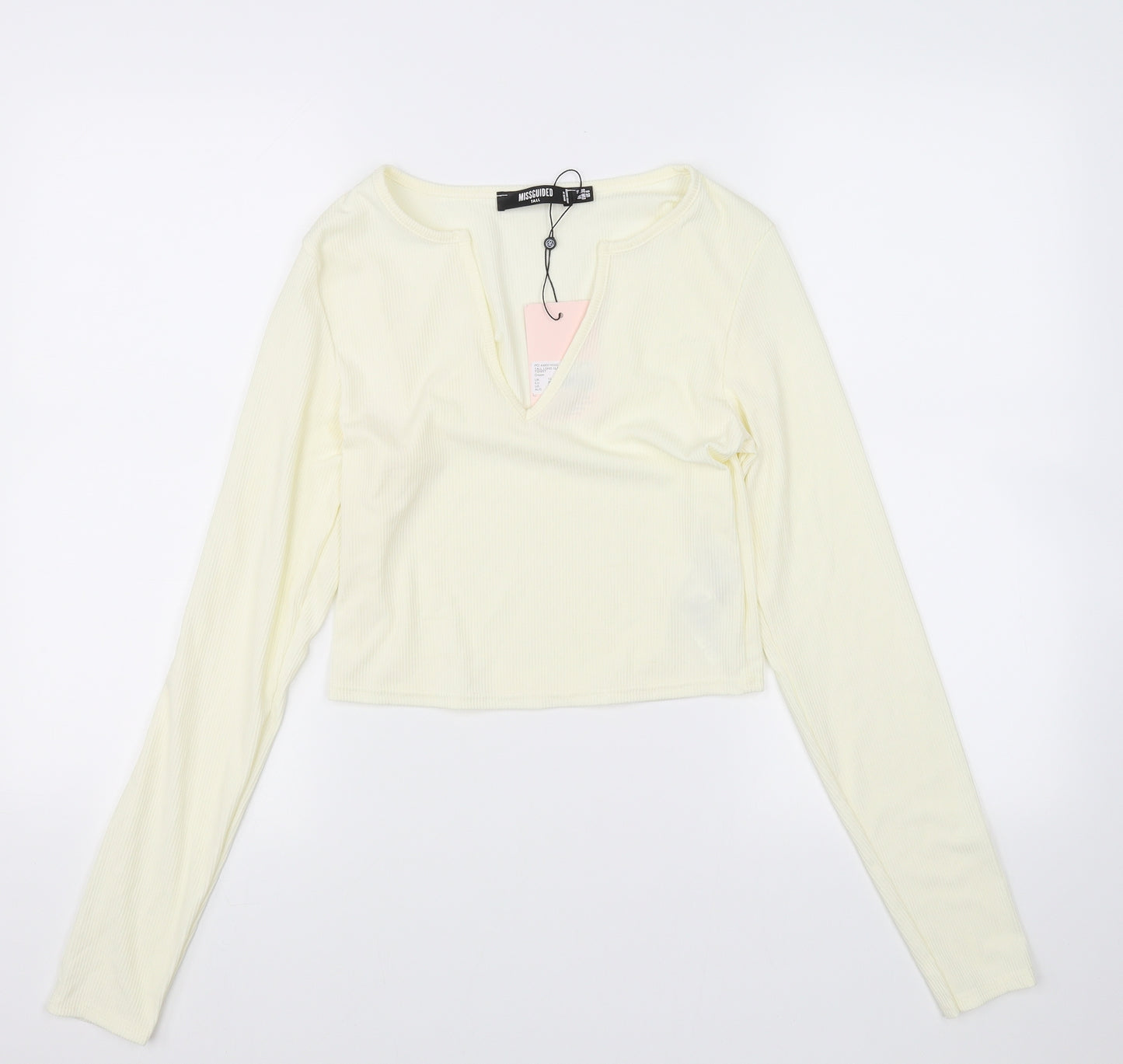 Missguided Womens Yellow   Basic T-Shirt Size 10