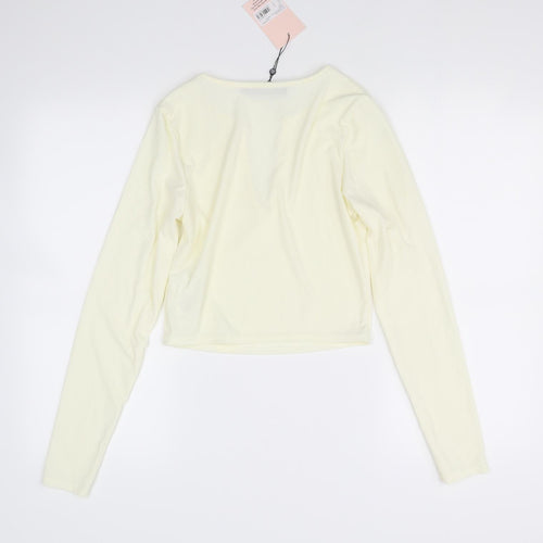 Missguided Womens Yellow   Basic T-Shirt Size 10