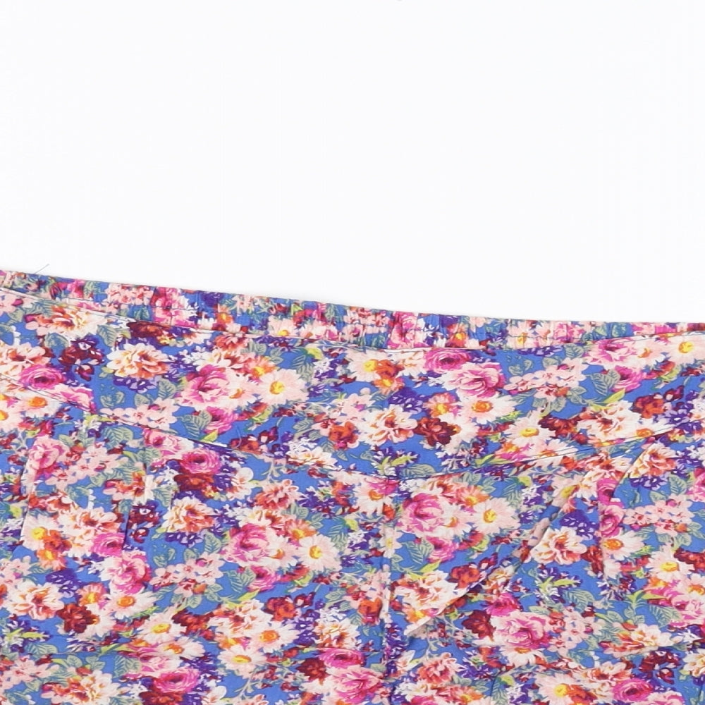 New Look Womens Blue Floral  Bermuda Shorts Size 14