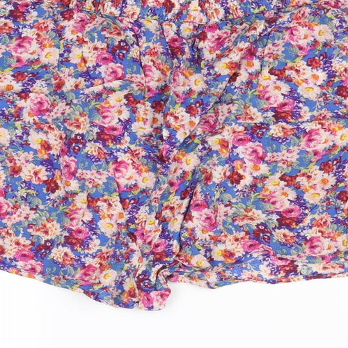 New Look Womens Blue Floral  Bermuda Shorts Size 14
