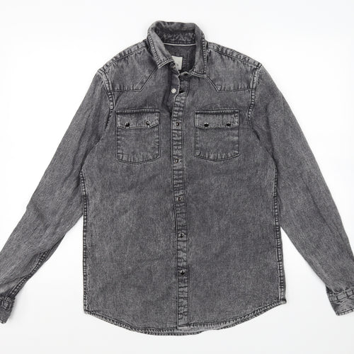 River Island Mens Grey    Dress Shirt Size XS