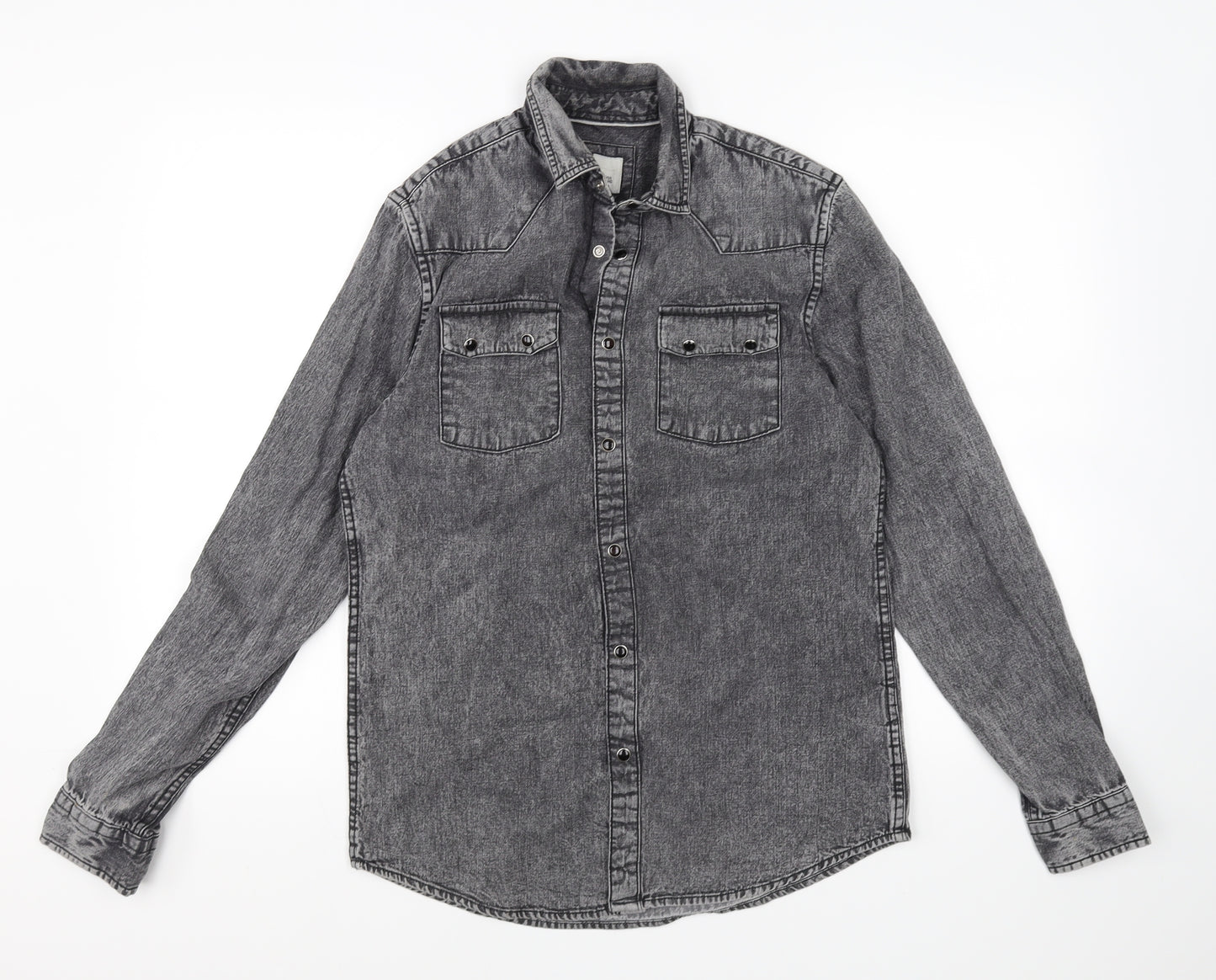 River Island Mens Grey    Dress Shirt Size XS