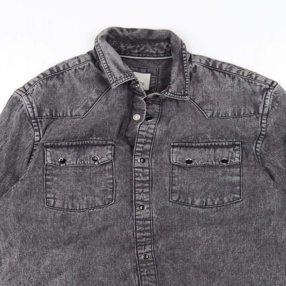 River Island Mens Grey    Dress Shirt Size XS