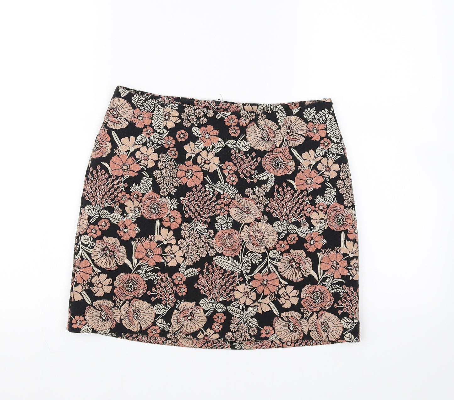 New Look Womens Black Floral  Mini Skirt Size 8