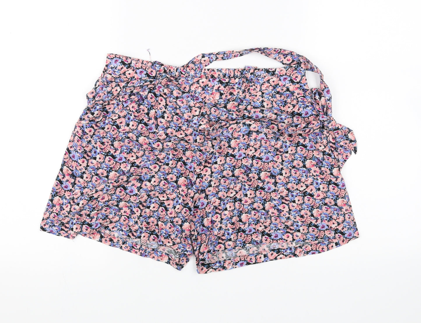 New Look Womens Multicoloured Floral  Cut-Off Shorts Size 10