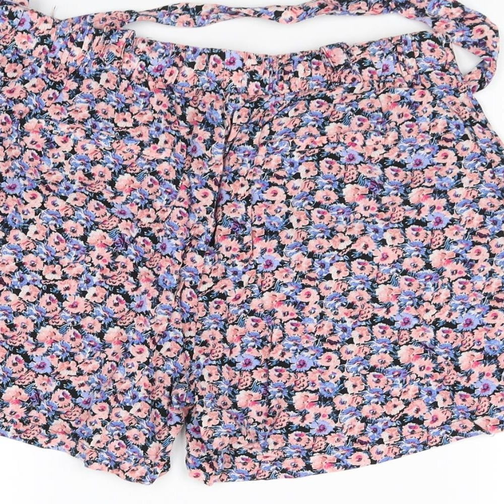 New Look Womens Multicoloured Floral  Cut-Off Shorts Size 10