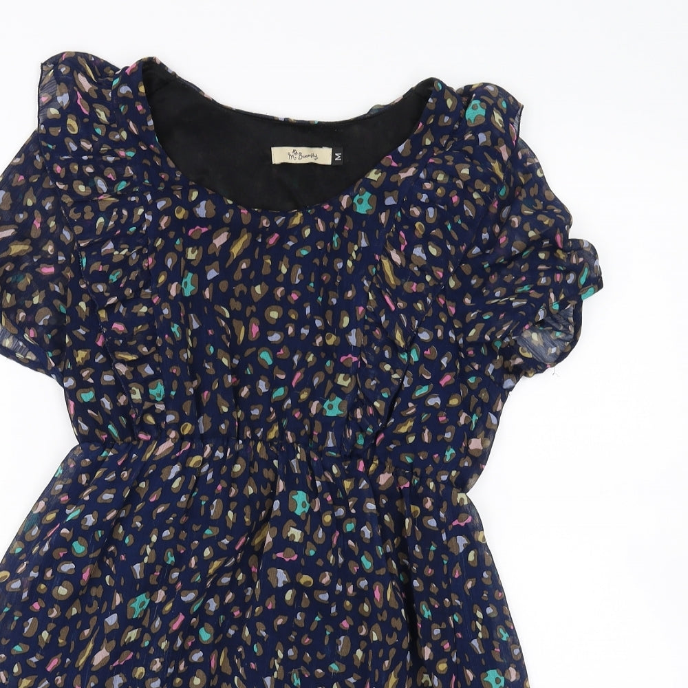 M Butterfly Womens Blue Animal Print  Mini  Size M