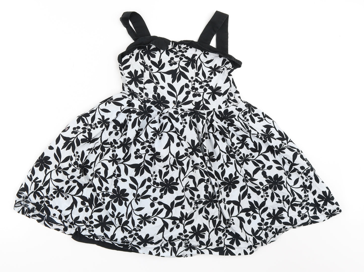 NEXT Girls Grey Floral  Fit & Flare  Size 8 Years