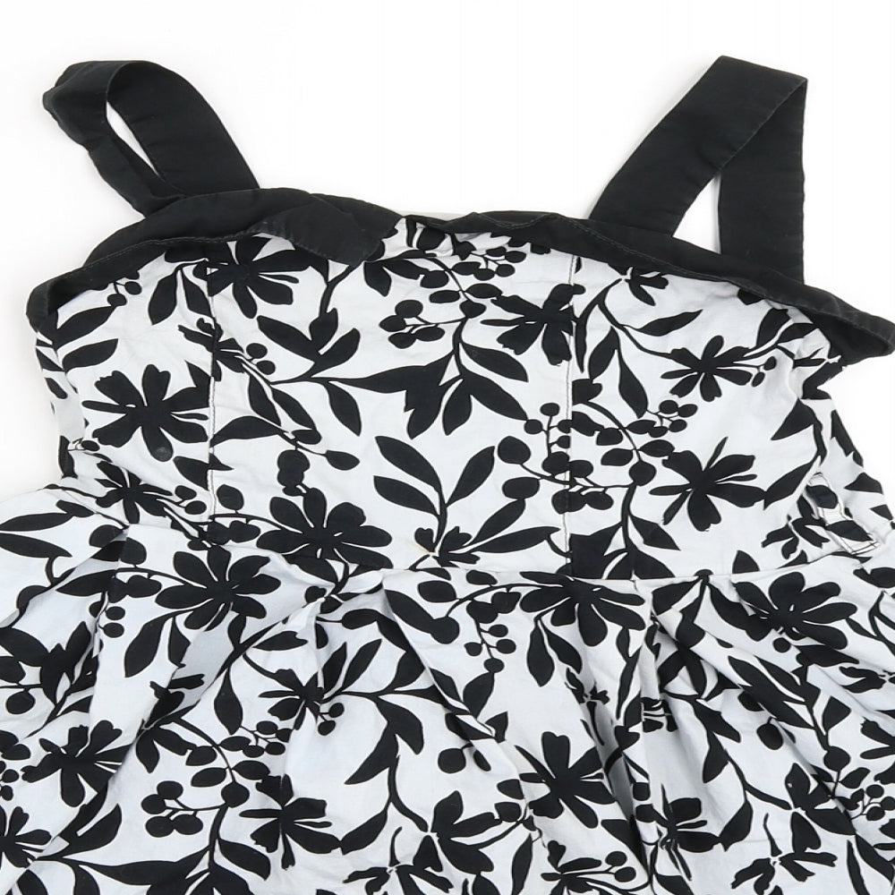 NEXT Girls Grey Floral  Fit & Flare  Size 8 Years