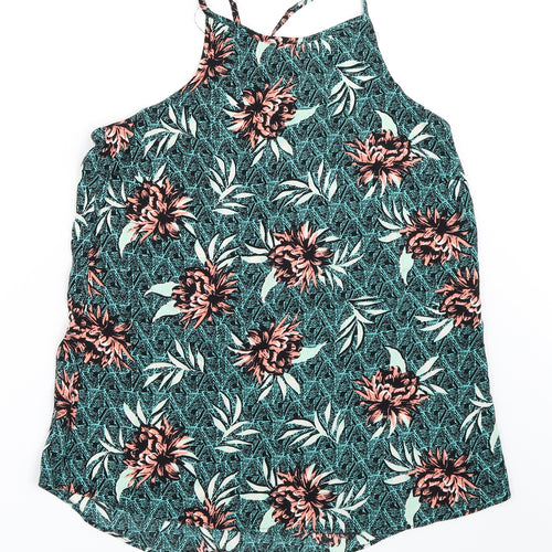 New Look Womens Green Floral  Basic Blouse Size 12