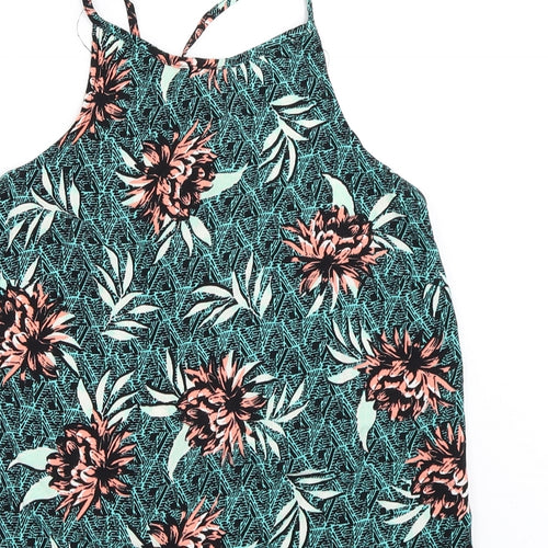 New Look Womens Green Floral  Basic Blouse Size 12