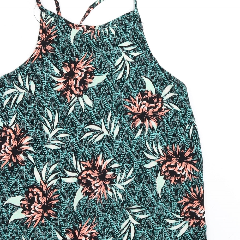 New Look Womens Green Floral  Basic Blouse Size 12