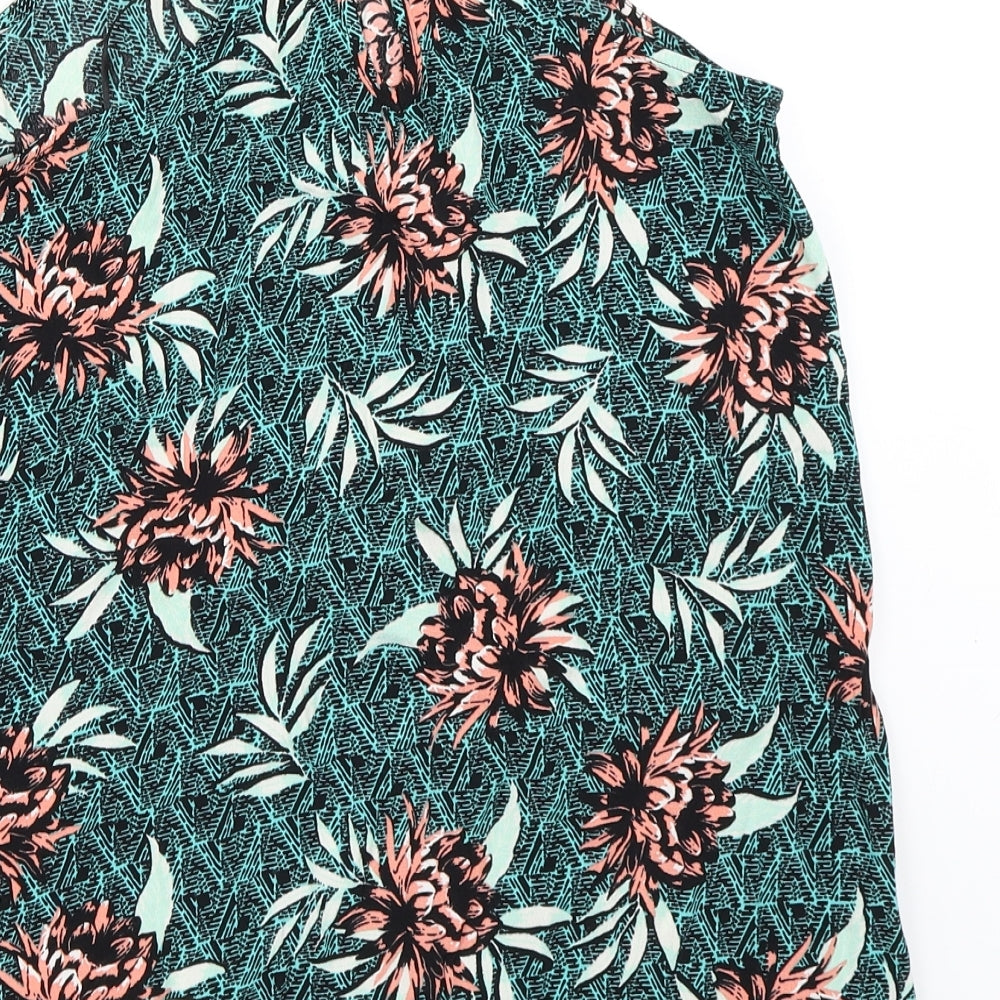 New Look Womens Green Floral  Basic Blouse Size 12