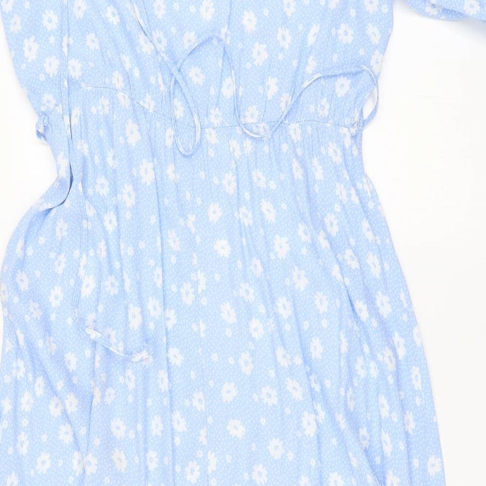 F&F Womens Blue Floral  Skater Dress  Size 14