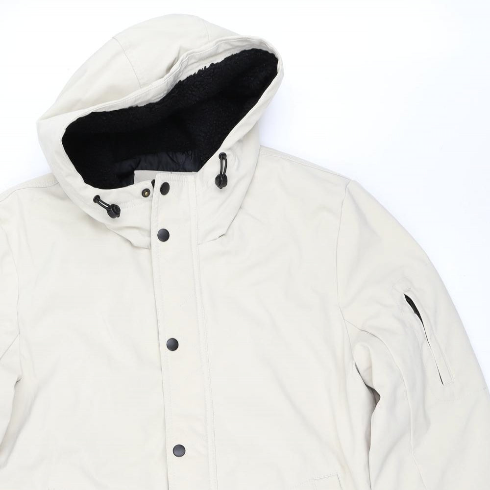 Bershka Womens Ivory   Bomber Jacket Coat Size M