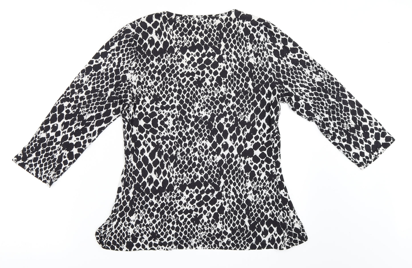 Marks and Spencer Womens Black Animal Print  Basic T-Shirt Size 8