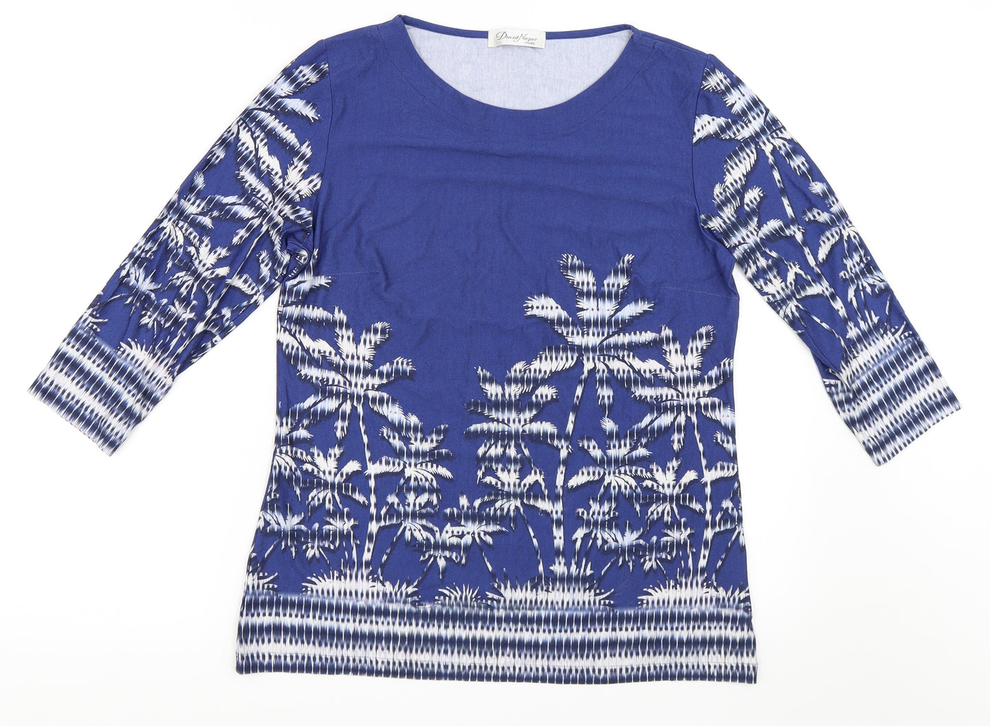 David Nieper Womens Blue   Basic T-Shirt Size 10