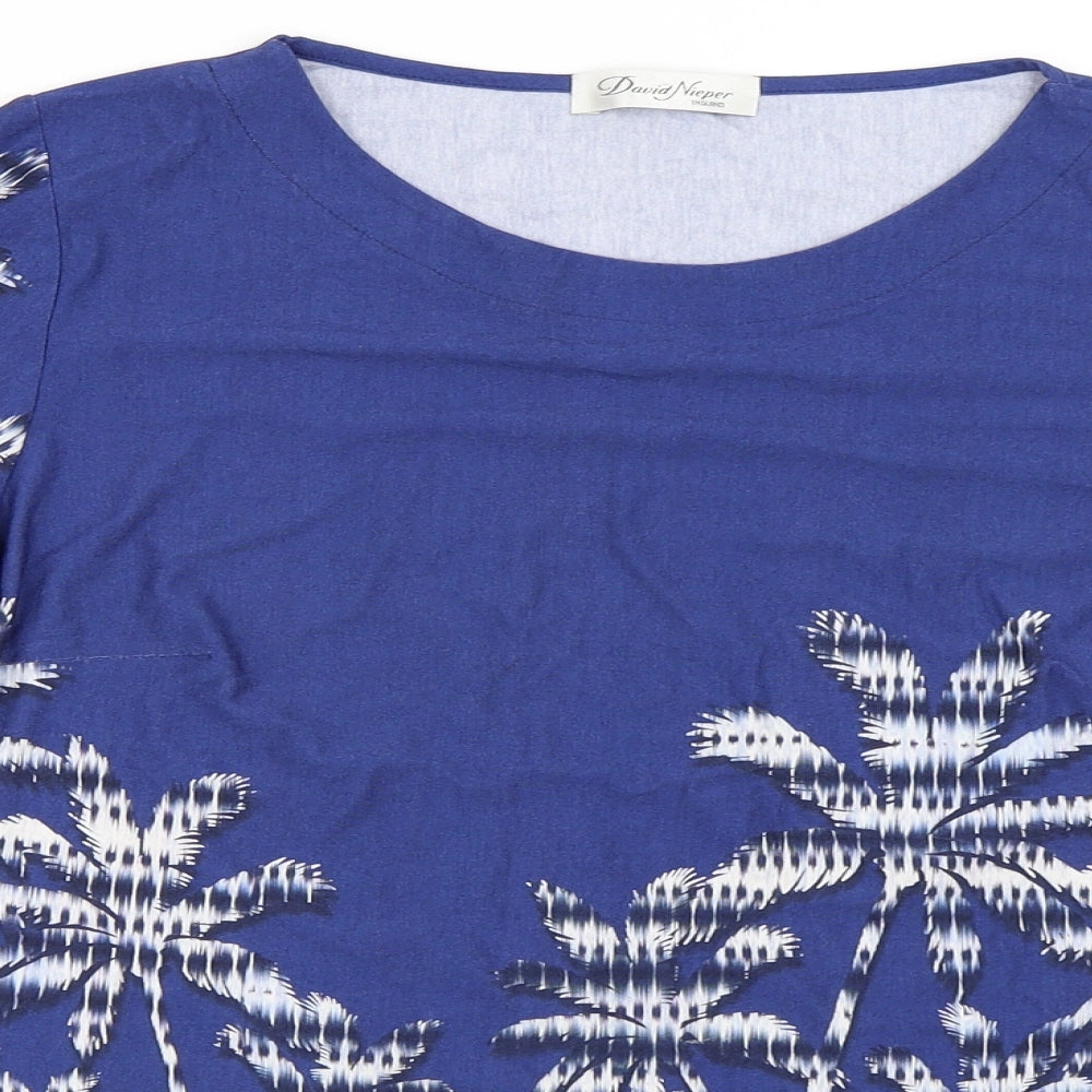 David Nieper Womens Blue   Basic T-Shirt Size 10