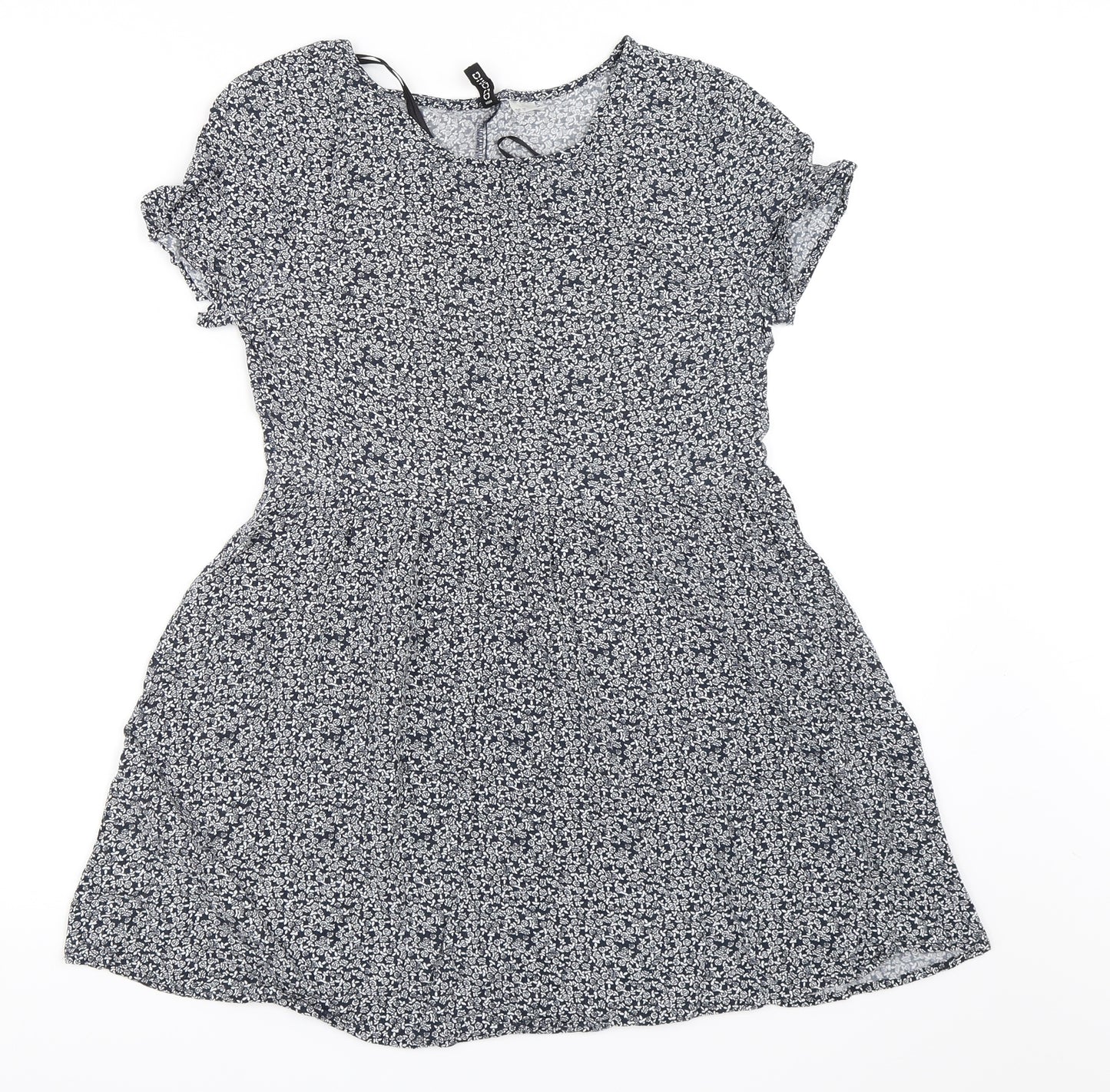 H&M Womens Blue Floral  Tunic Blouse Size 8