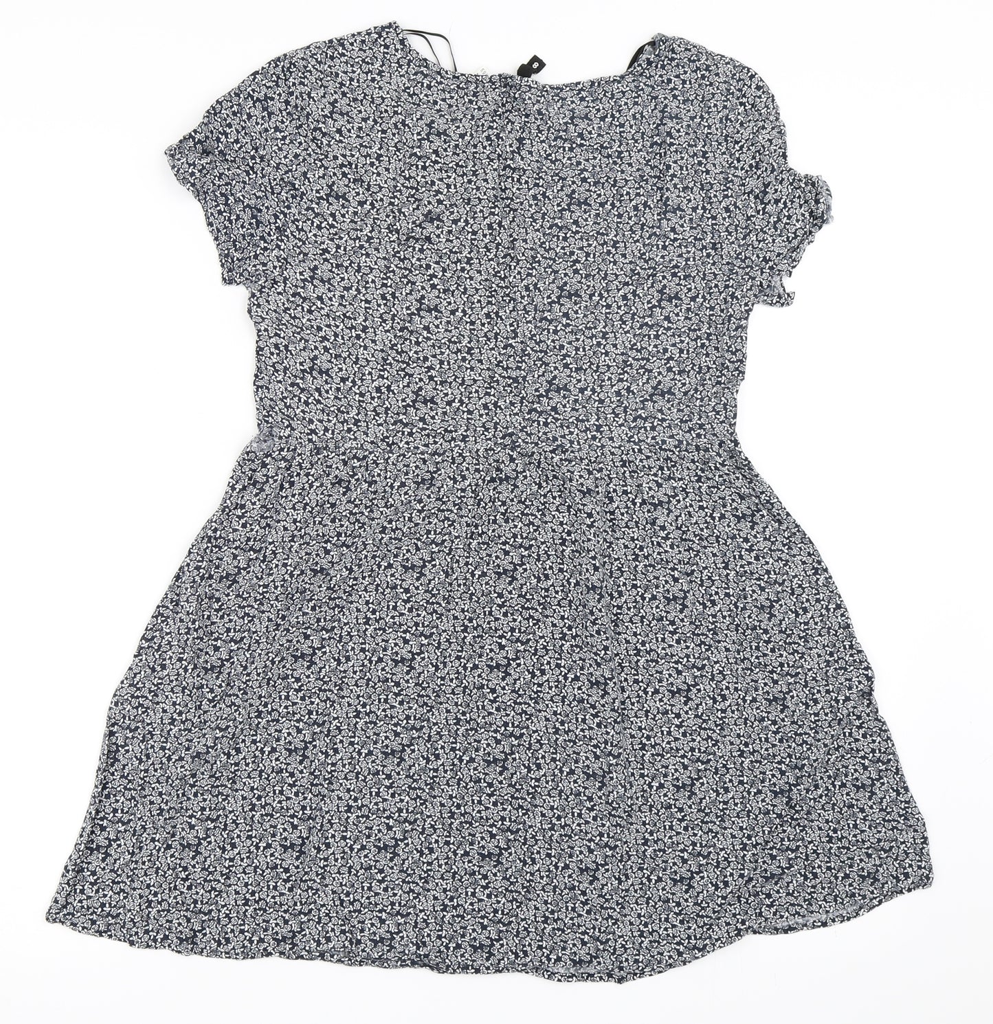 H&M Womens Blue Floral  Tunic Blouse Size 8