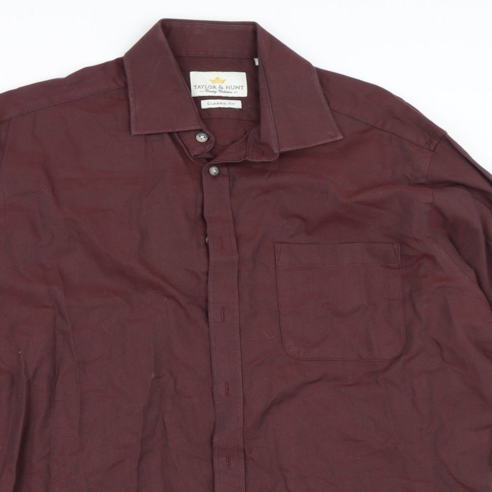 Taylor & Hunt Mens Red    Dress Shirt Size 16.5