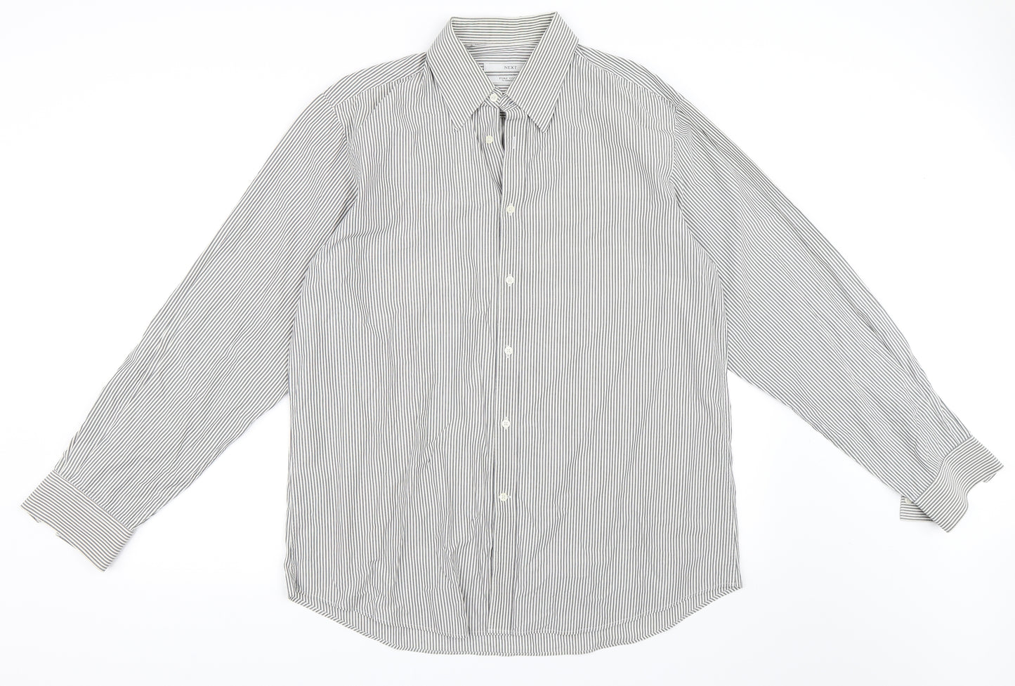 NEXT Mens Grey Striped   Dress Shirt Size 16.5