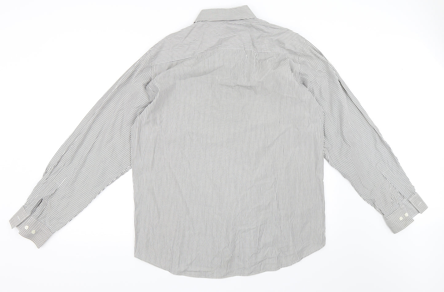 NEXT Mens Grey Striped   Dress Shirt Size 16.5