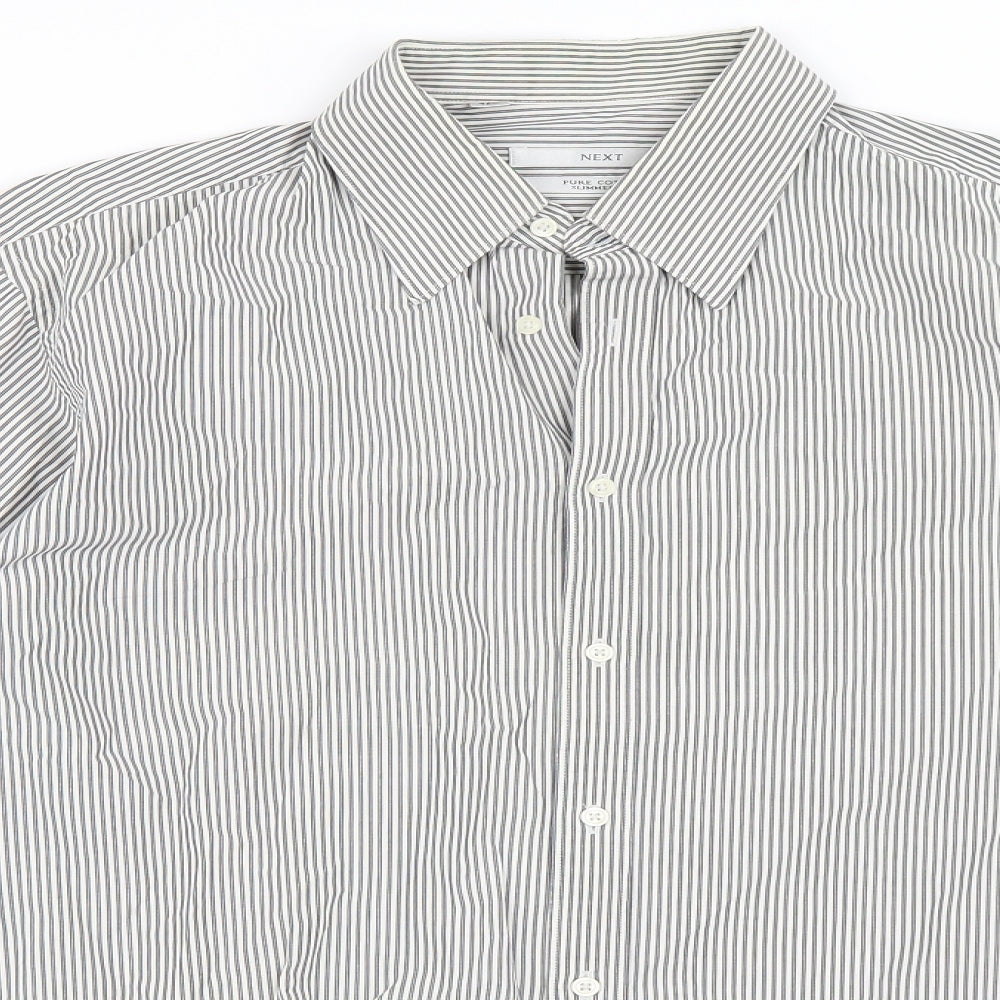 NEXT Mens Grey Striped   Dress Shirt Size 16.5