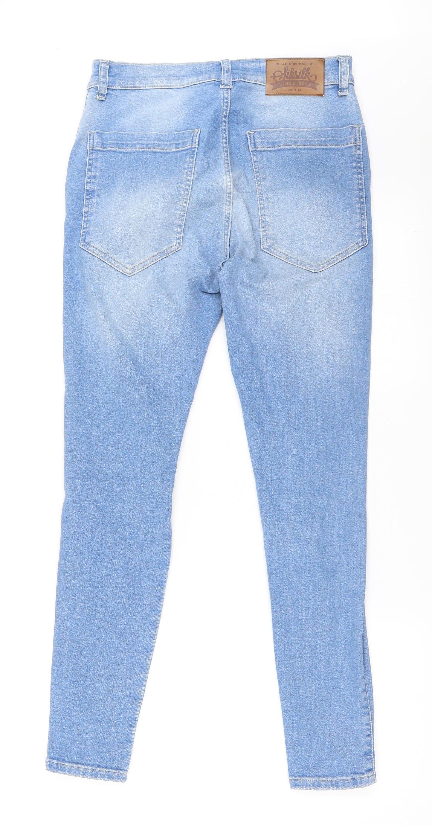 SikSilk Mens Blue  Denim Skinny Jeans Size M L28 in