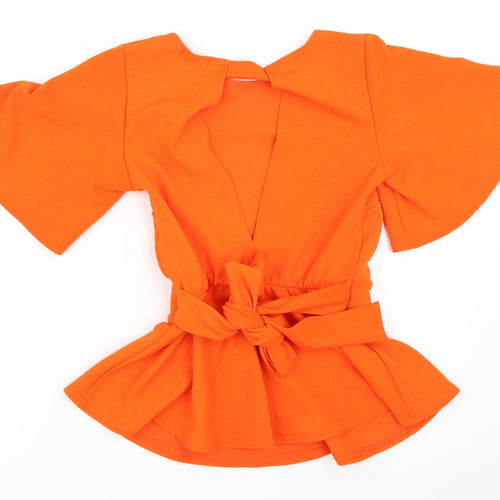 Boohoo Womens Orange   Basic Blouse Size 6