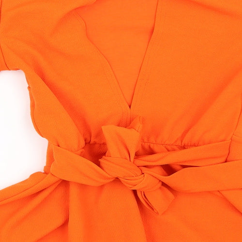 Boohoo Womens Orange   Basic Blouse Size 6