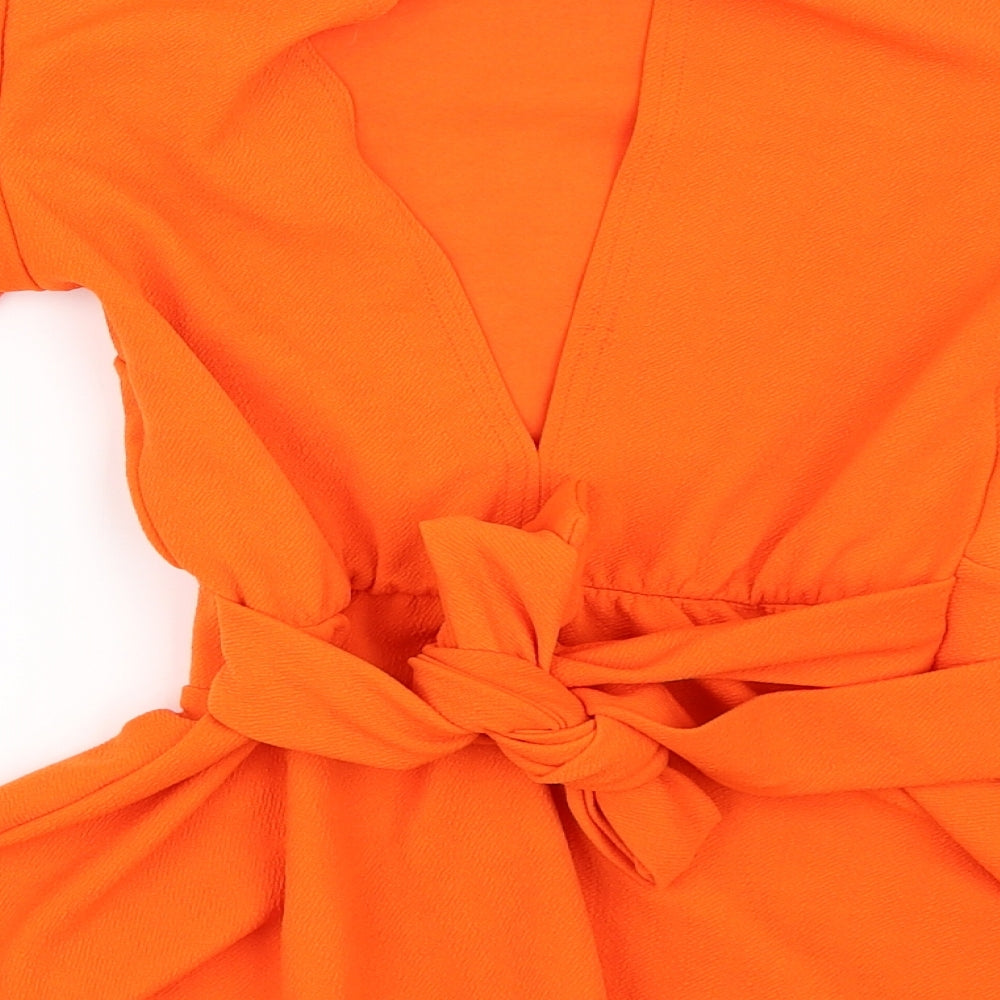 Boohoo Womens Orange   Basic Blouse Size 6