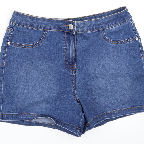 Papaya Womens Blue  Denim Hot Pants Shorts Size 12