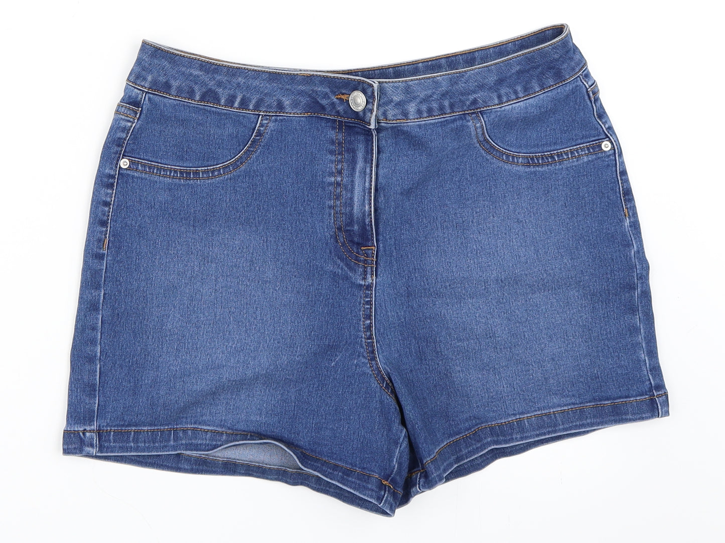 Papaya Womens Blue  Denim Hot Pants Shorts Size 12