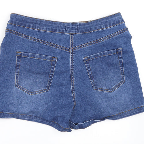 Papaya Womens Blue  Denim Hot Pants Shorts Size 12