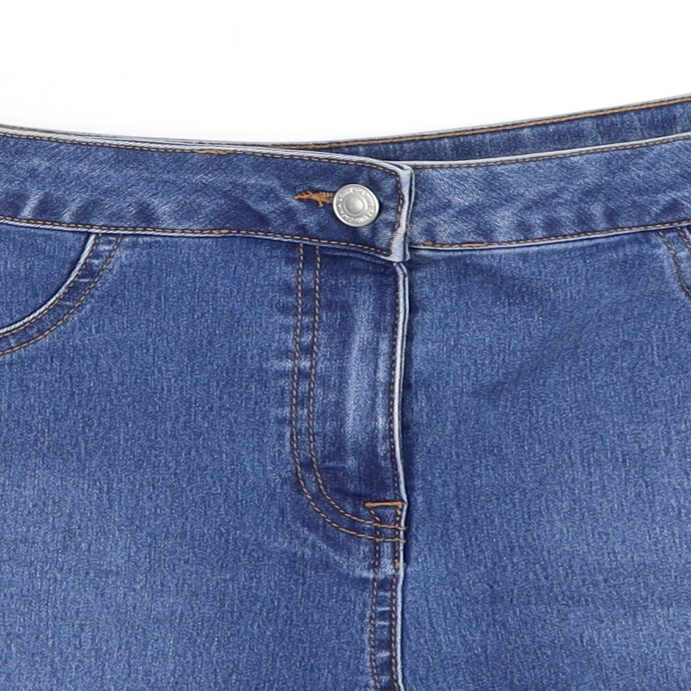 Papaya Womens Blue  Denim Hot Pants Shorts Size 12