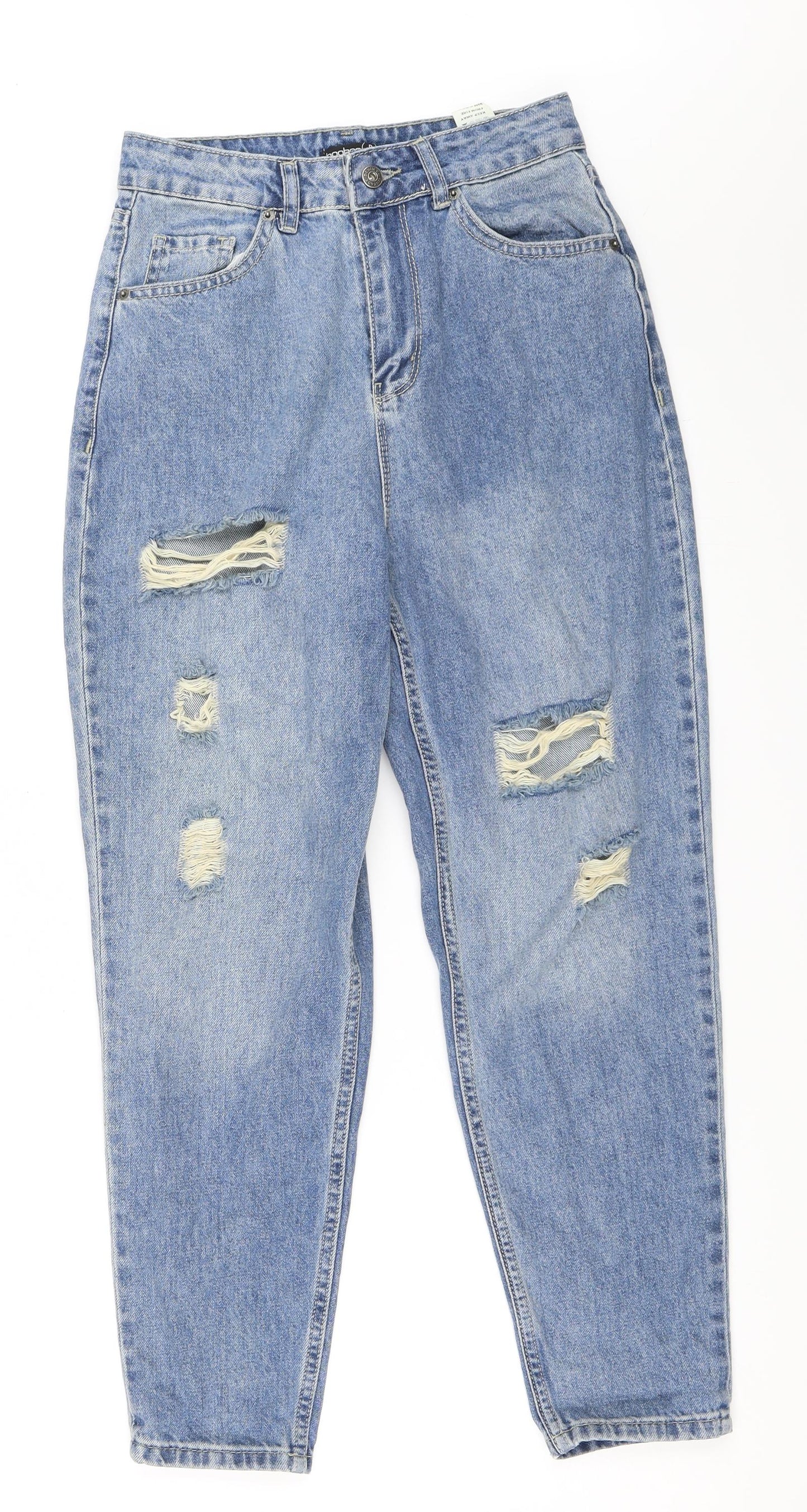 Boohoo Womens Blue  Denim Mom Jeans Size 8 L27 in