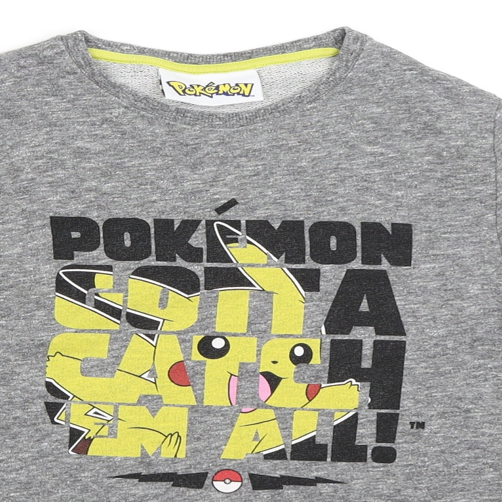 NEXT Boys Grey   Pullover Sweatshirt Size 10 Years  - Pokemon Pikachu
