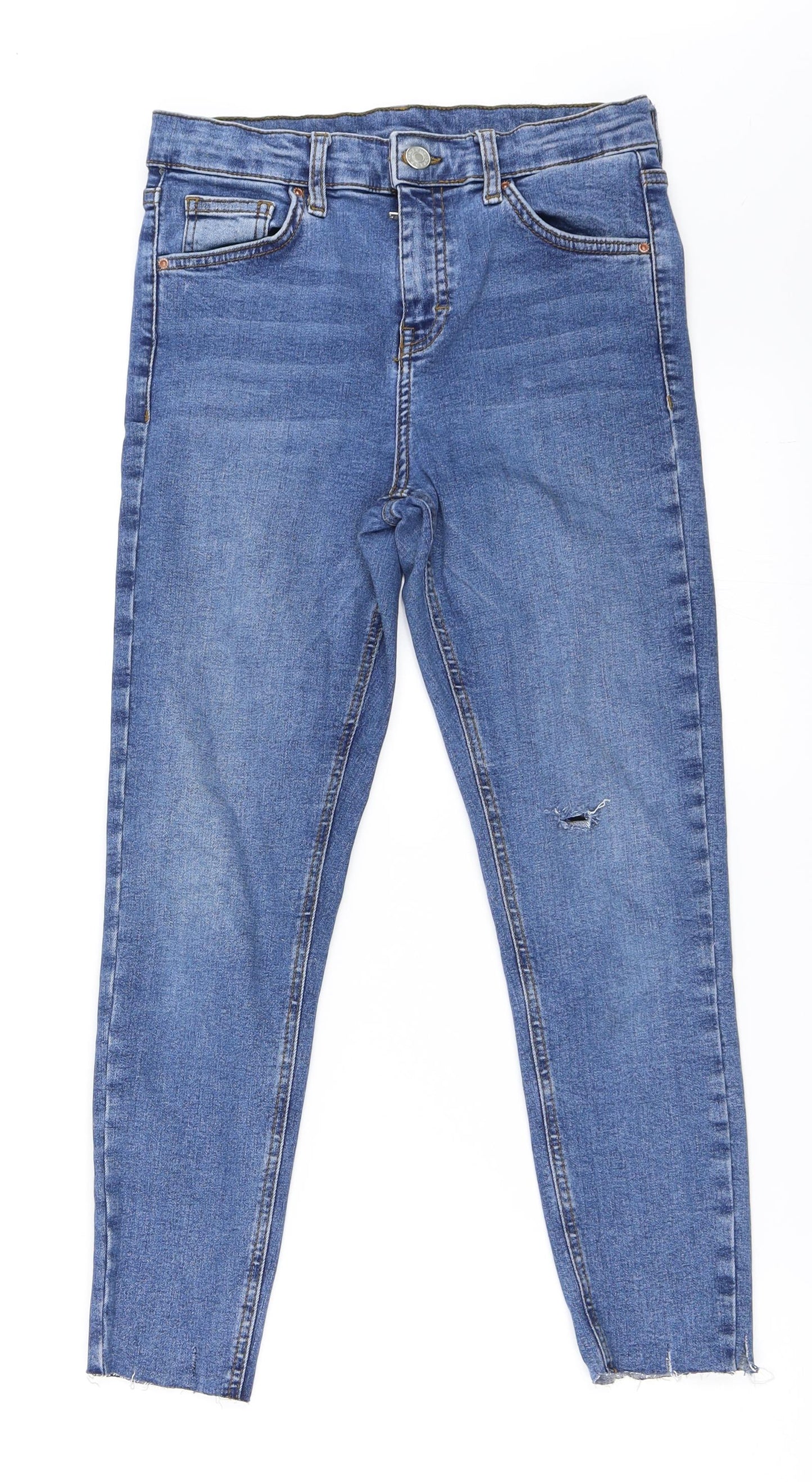Topshop Womens Blue  Denim Skinny Jeans Size 28 in L28 in