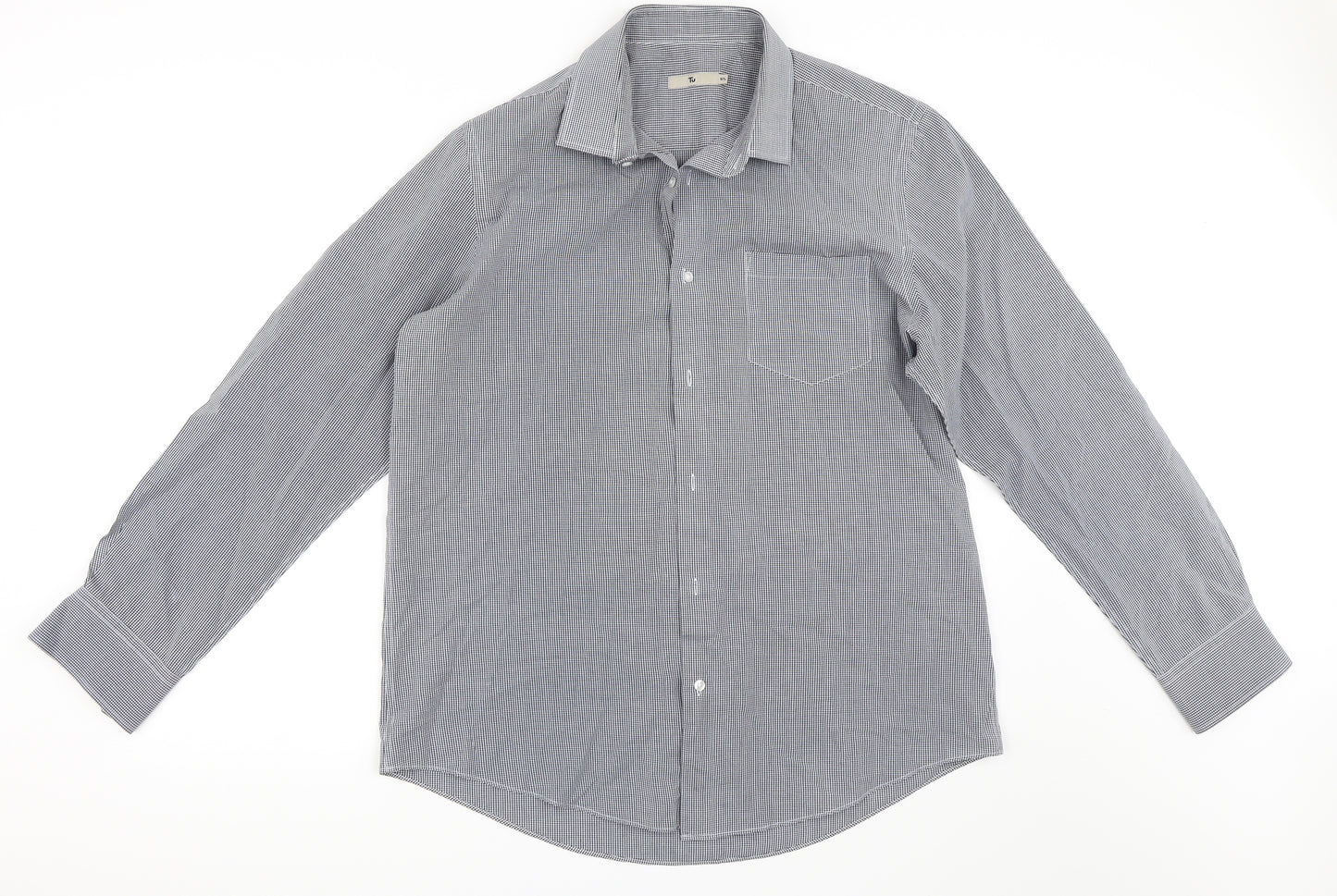TU Mens Blue    Button-Up Size 16.5