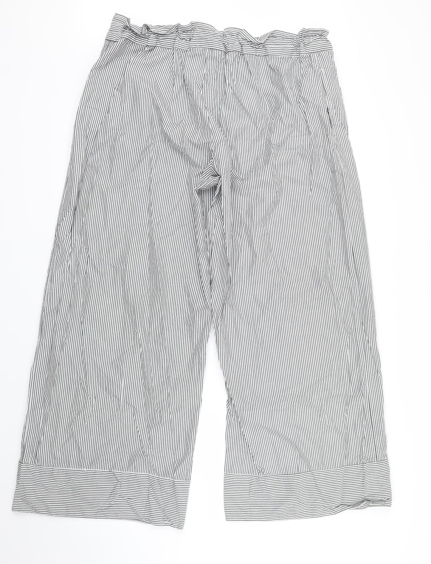 ASOS Womens Grey Striped  Trousers  Size 14 L27.5 in