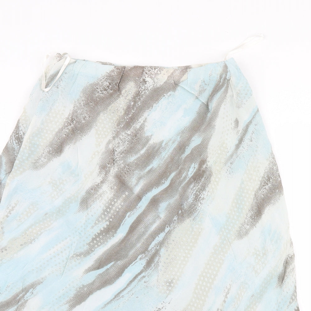 Classics Womens Blue Geometric  A-Line Skirt Size 16