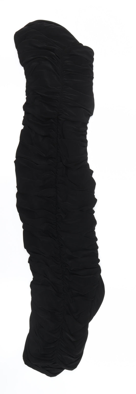 Front view of PRETTYLITTLETHING women’s black bodycon, size UK 10