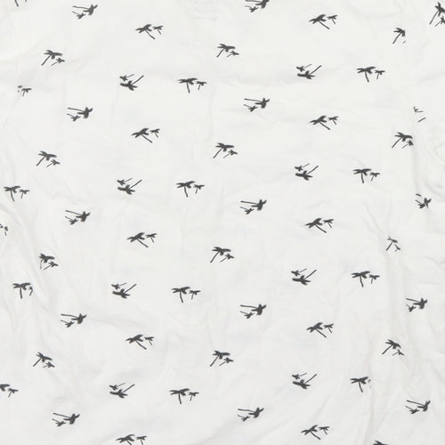 Primark Boys White Geometric  Basic T-Shirt Size 9-10 Years  - Palm Trees