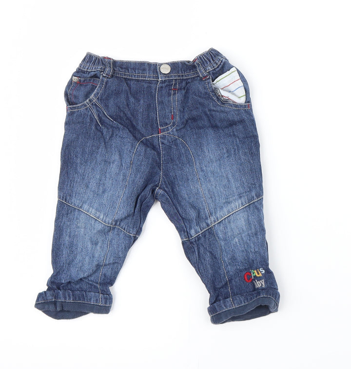 Blue Zoo Boys Blue  Denim Capri Jeans Size 9-12 Months