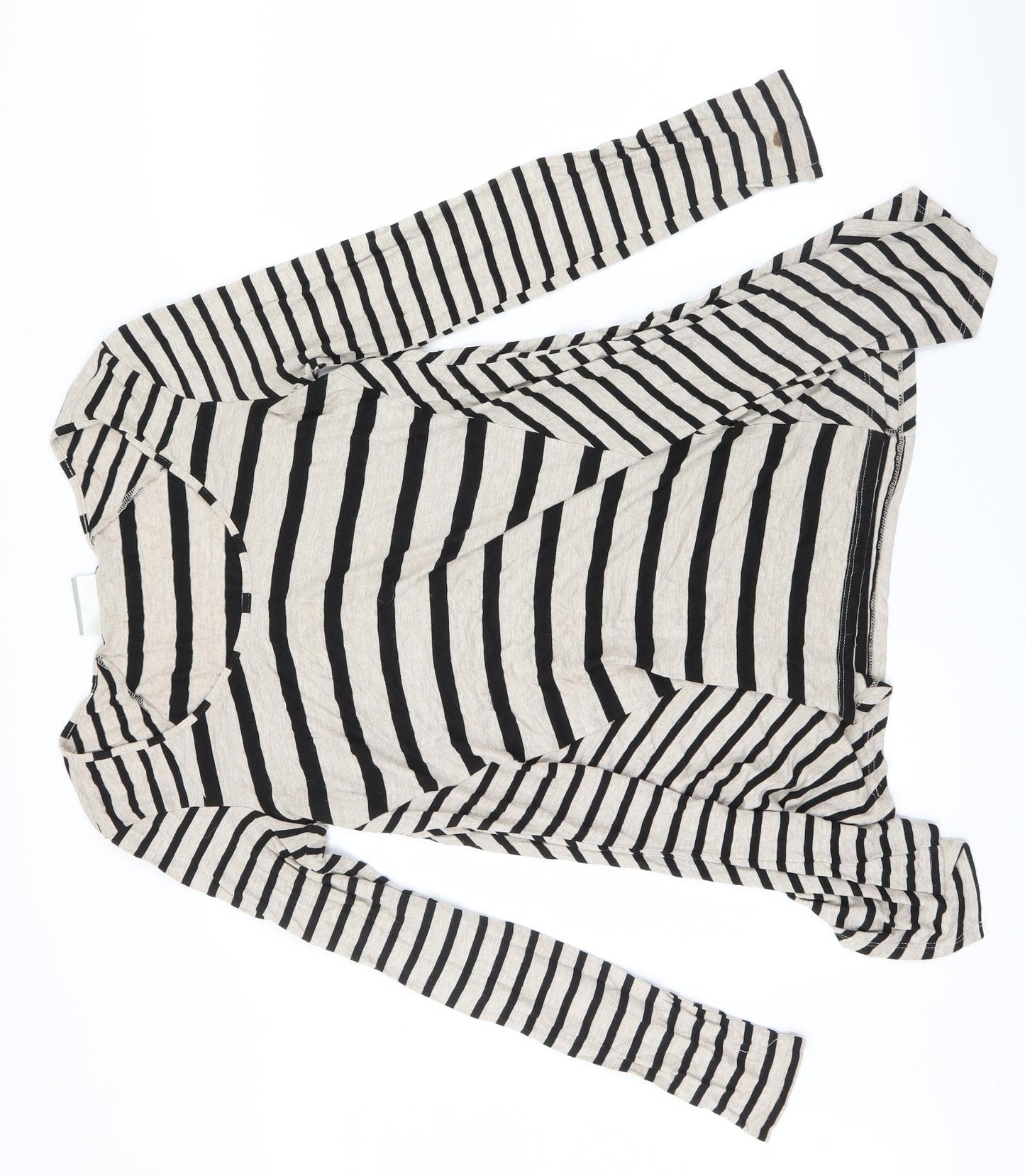 Wallis Womens Brown Striped  Basic T-Shirt Size S