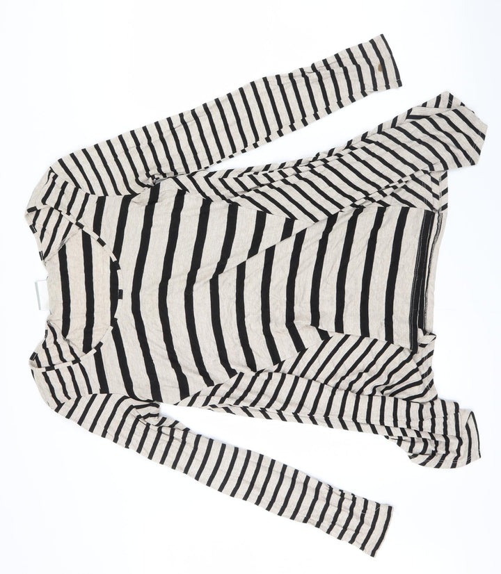 Wallis Womens Brown Striped  Basic T-Shirt Size S